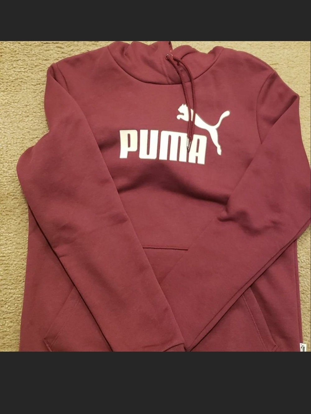 Puma Burgundy Pullover Hoodie with White Logo